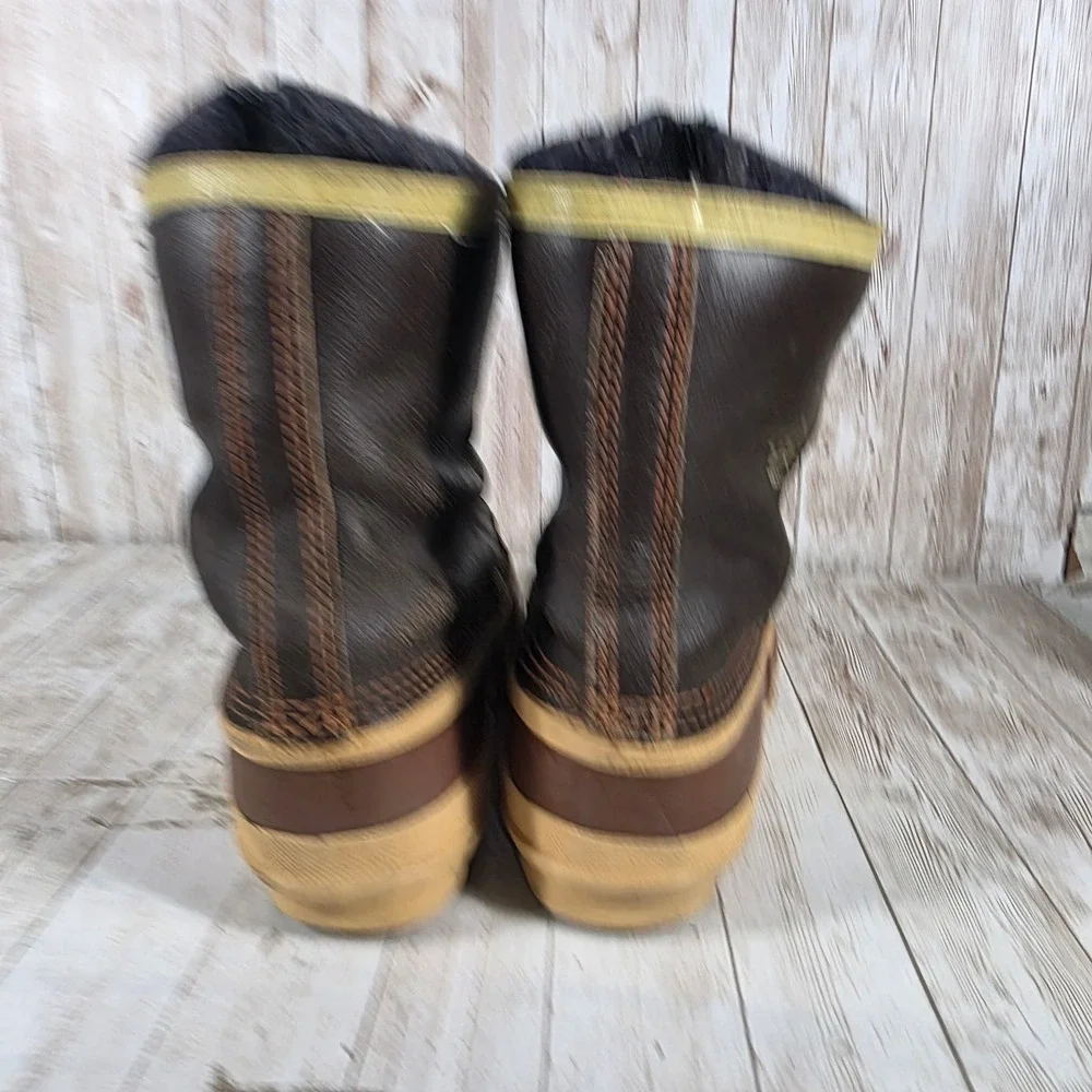 Sorel Arctic Pac Mens Vintage Brown Leather Rubber‎ Winter Duck Boots Canada